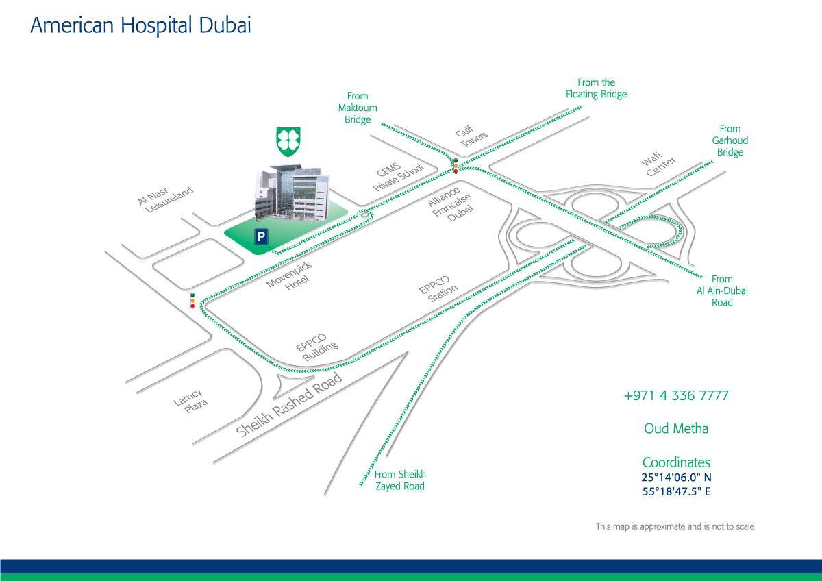карта амерички болница у Дубаију