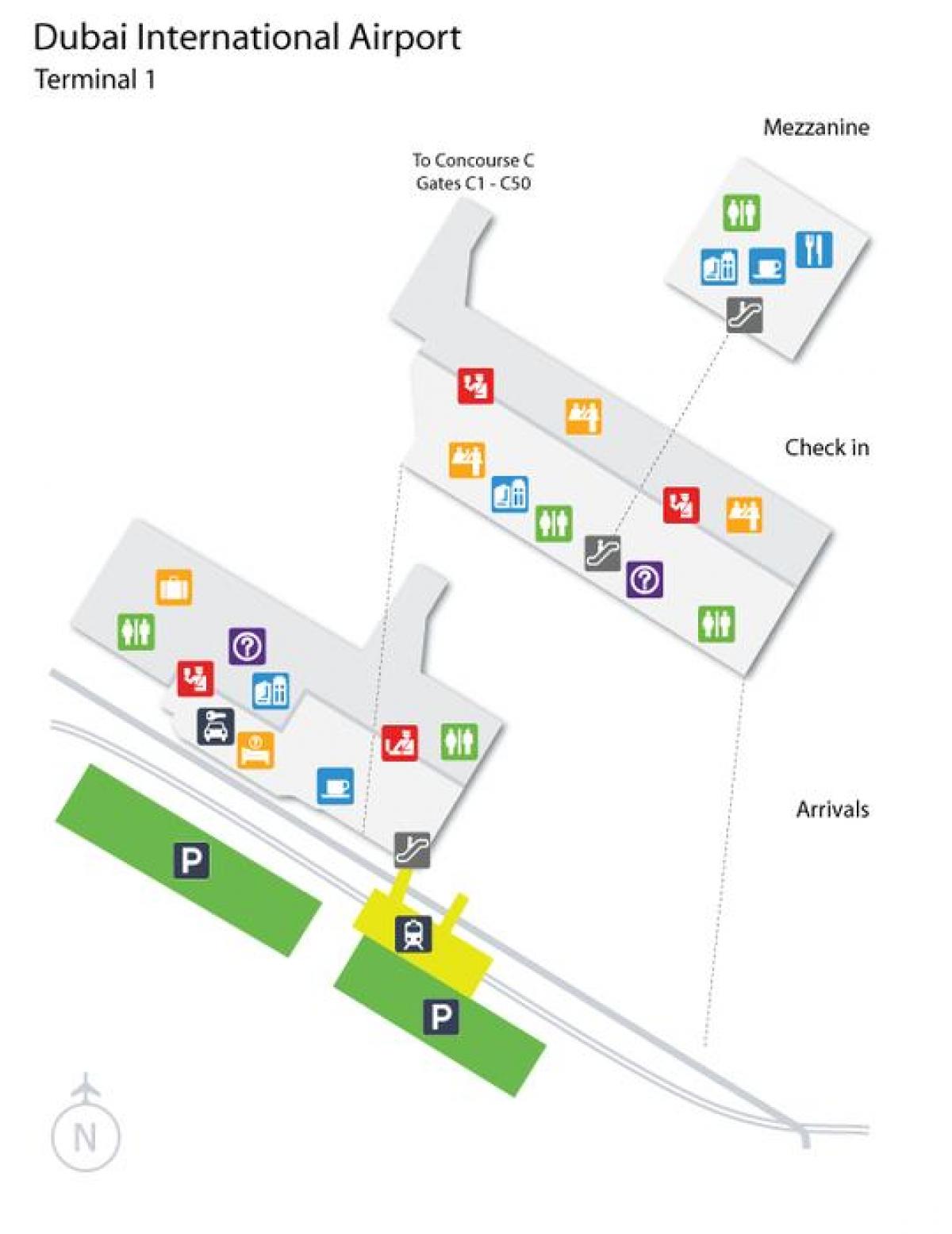 Дубаи аеродром терминал 1 Локација на мапи
