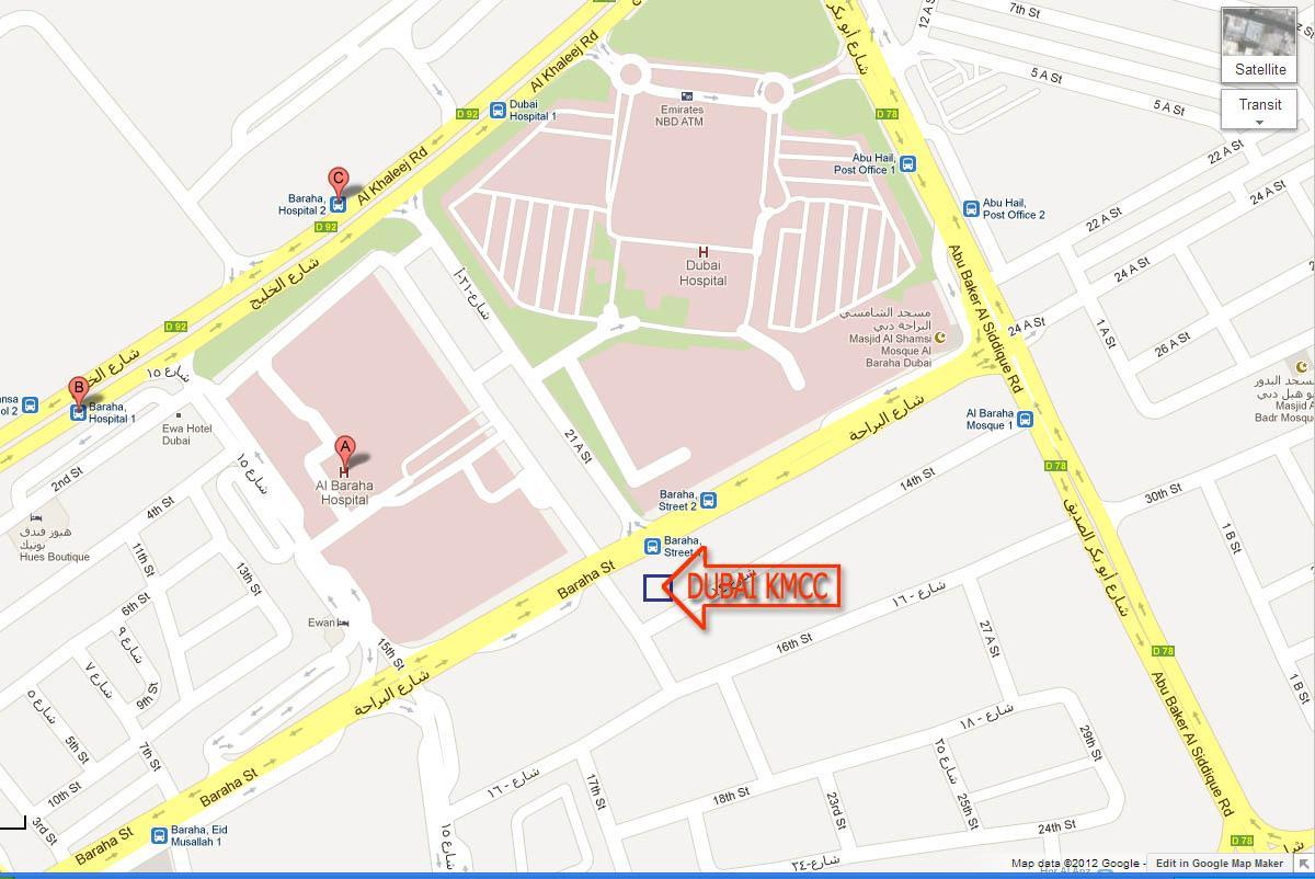 Дубаи локација болнице мапи