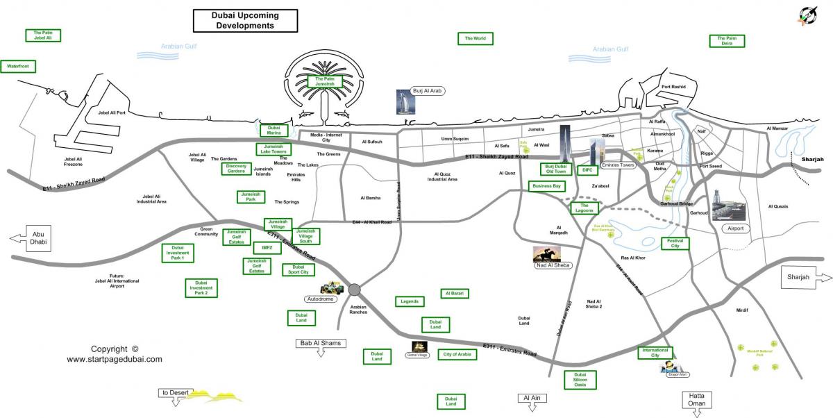 инвестициони парк у Дубаију локација на мапи