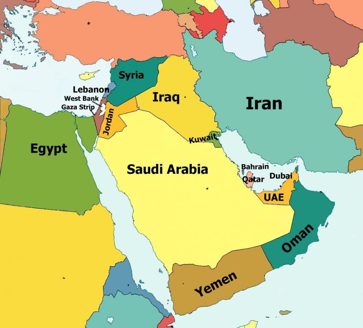 Дубаи карта Блиског Истока
