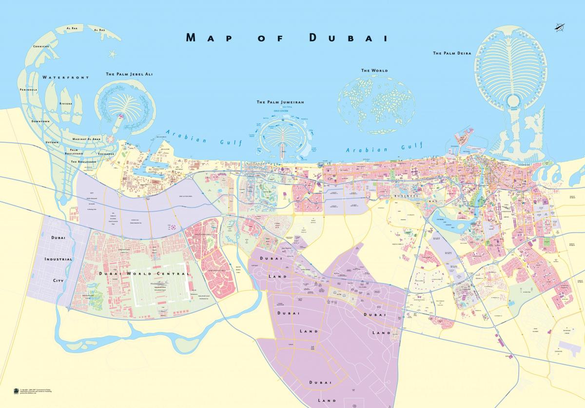 мапа града Дубаи