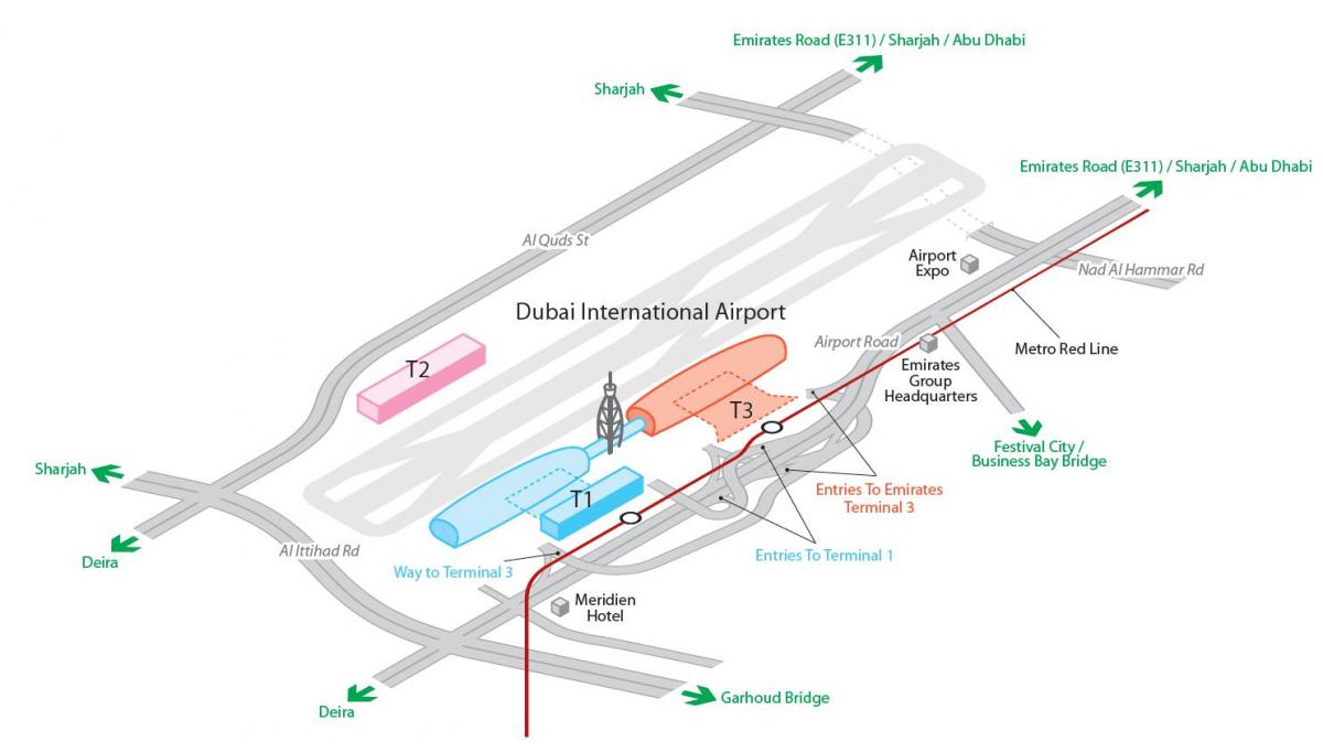аеродром Дубаи мапи