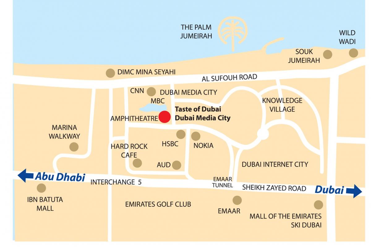 Дубаи медиа Цити локација на мапи