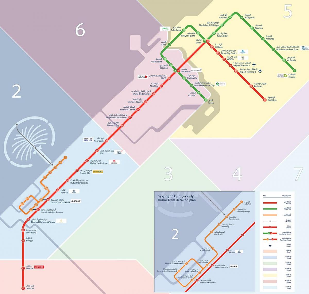 карта метро Дубаија