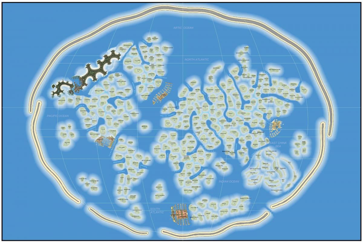 карта света острво Дубаи