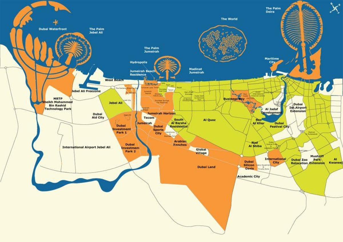 Дубаи острва карта