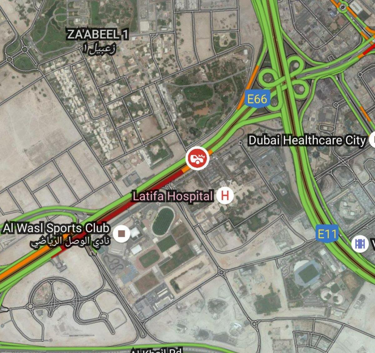 латифа болница Дубаију локација на мапи