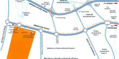 Карта Дубаија индустријски град