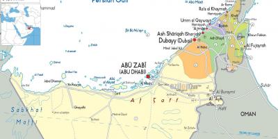 Карта уједињених арапских ЕМИРАТА Дубаију