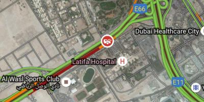Латифа болница Дубаију локација на мапи