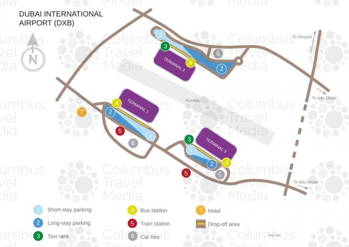 мапа аеродрома у Дубаију