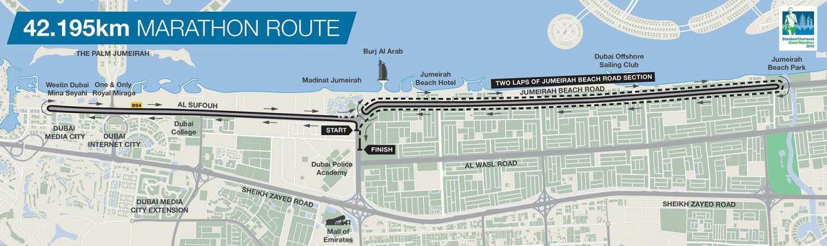 карта Дубайском маратону
