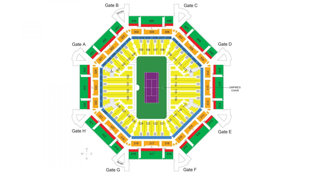 карта тениски стадион Дубаију