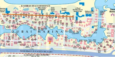 Jbr на мапи Дубаија